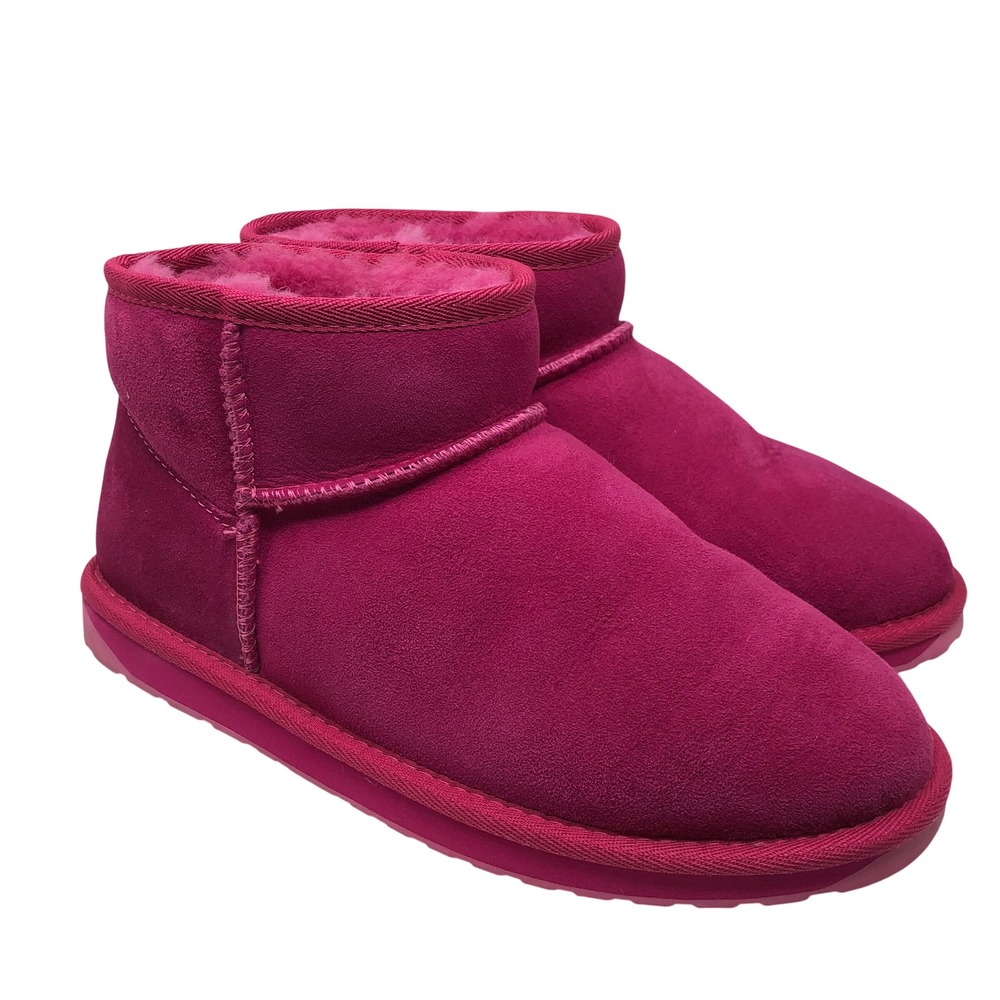 EMU Australia Stinger Micro Boots Womens Size 9 Pink Sheepskin Cozy Comfort